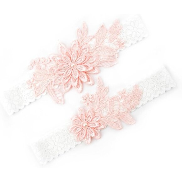 🆕Women Pink Garters Bride Wedding Garter Thigh Wedding Garter Set for Brid - Picture 1 of 6